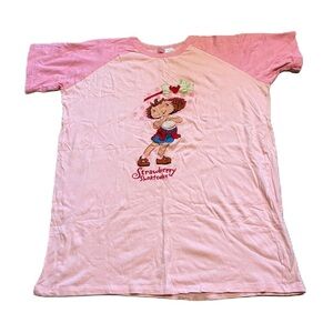 Vintage Strawberry Shortcake Night Shirt One Size Fits Most Pink